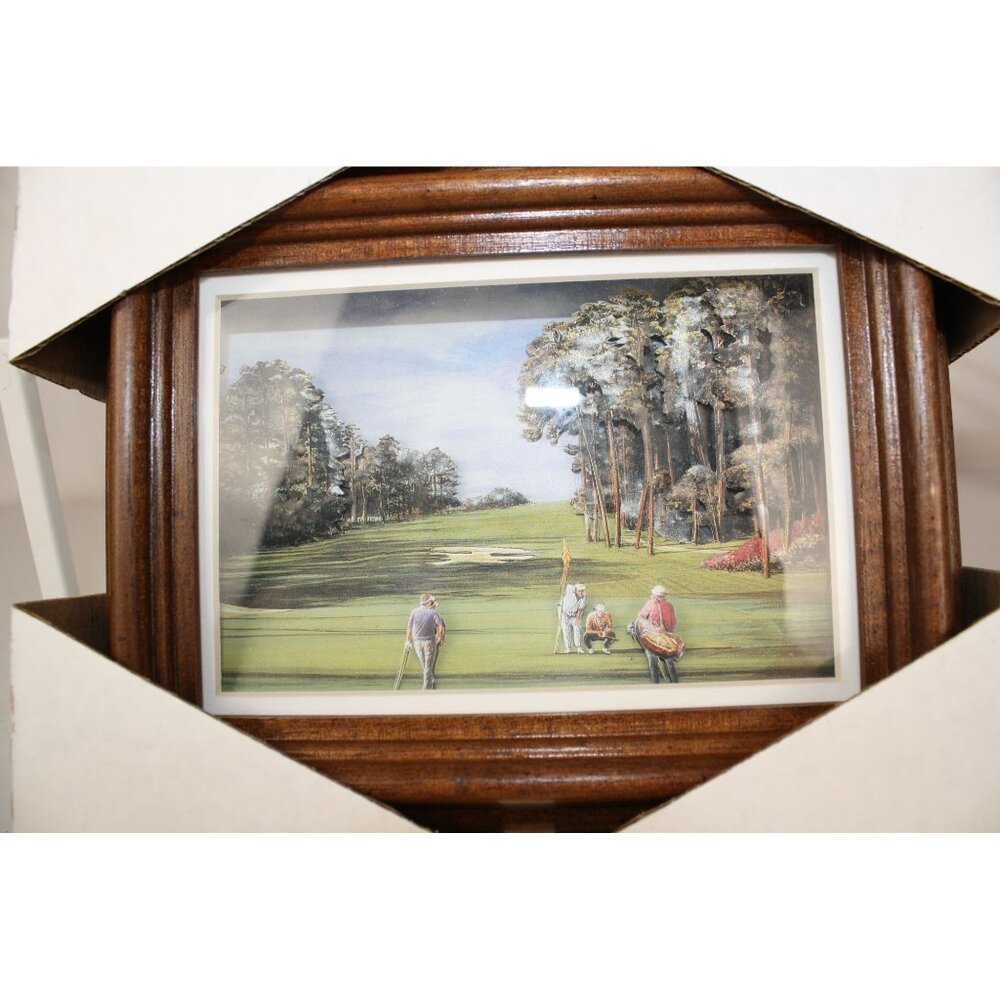 Vintage 3D Golf Scene Wall Art Diorama Reza Navaki Augusta National Camellia
